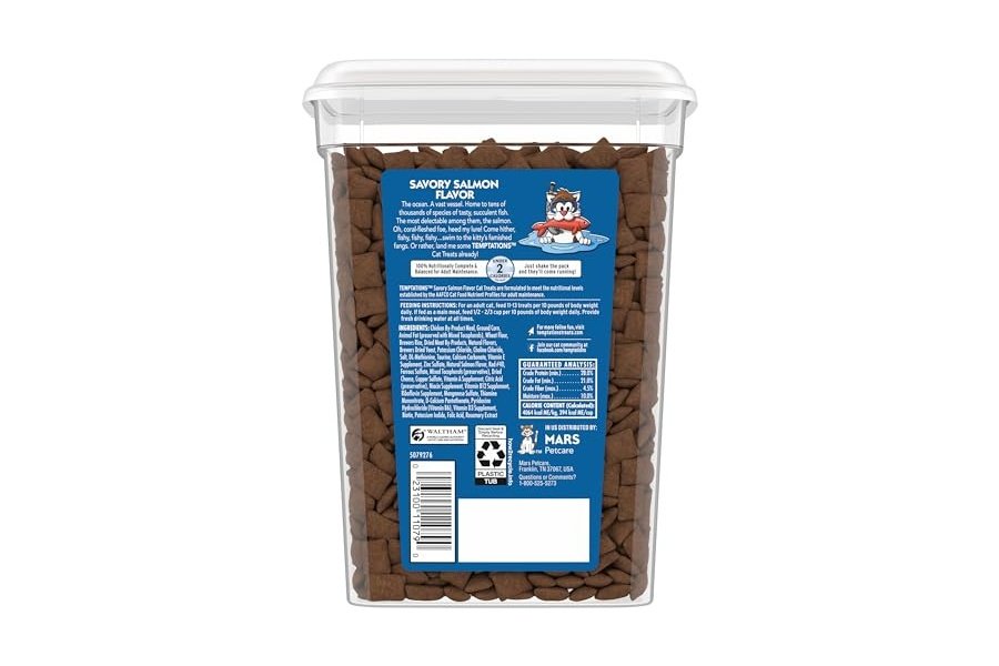 Temptations Classic Crunchy and Soft Cat Treats Sabor a Salmón, Envase de 16 oz - Image 2