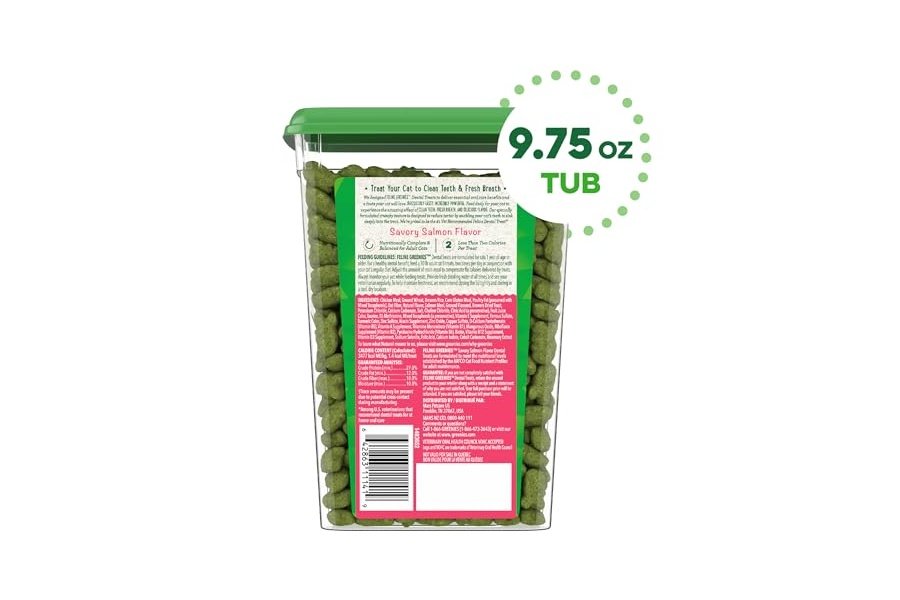 Premios dentales para gatos adultos Greenies Feline, sabor a salmón, envase de 250 g - Image 2