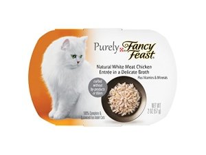 Purina Fancy Feast Purely Natural White Meat Chicken Entree - Alimento húmedo para gatos adultos - (10) bandejas de 2 oz