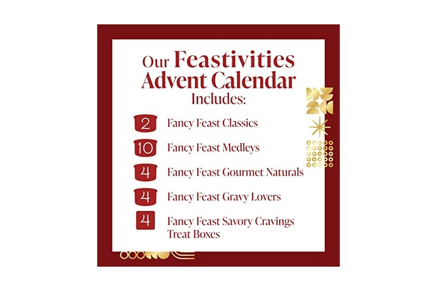 Alimento húmedo gourmet para gatos Purina Fancy Feast y premios para gatos Savory Cravings, paquete variado de calendario de adviento - (24) latas de 85 g - Image 2