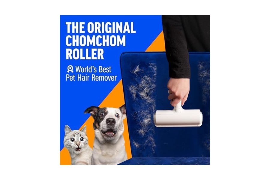 Rodillo quitapelusas reutilizable Chom Chom Roller para mascotas - Eliminador de pelos de gatos y perros ChomChom para muebles, sofás, alfombras, ropa y ropa de cama - Herramienta portátil para eliminar pelos en múltiples superficies - Image 2