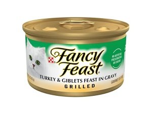 Purina Fancy Feast - Alimento húmedo a la parrilla para gatos con pavo y menudillos, en salsa - (Paquete de 24) latas de 85 g