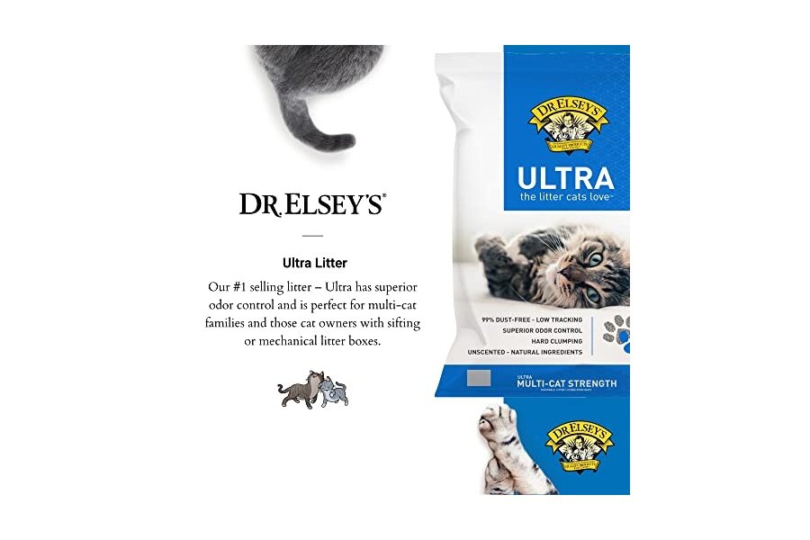 Arena para gatos de arcilla aglomerante sin perfume Dr. Elsey's Ultra, bolsa de 8 kg - Image 2