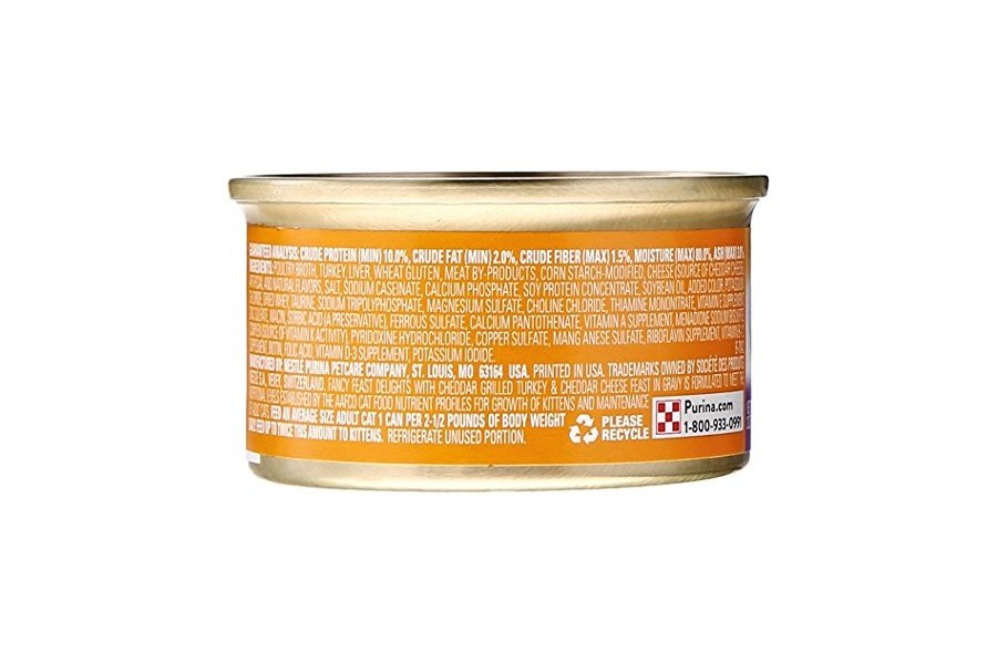 Comida para gatos Fancy Feast Canned Delights, pavo y queso cheddar, 3 oz - Image 2