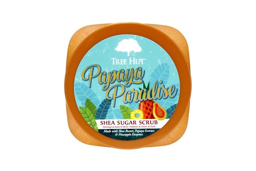 Exfoliante corporal exfoliante con azúcar y karité Tree Hut Papaya Paradise | Elimina la piel muerta y seca para una sensación suave e hidratada | Cuidado corporal esencial nutritivo | 18 fl oz. - Image 2