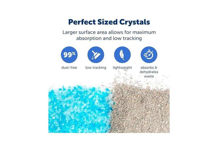 Arena para gatos de cristal premium PetSafe ScoopFree: superior a la arena de arcilla; reduce el polvo y las huellas, dejando un hogar fresco; no se aglomera; dos bolsas de arena de 2 kg (3 kg en total) - Azul original - Image 3