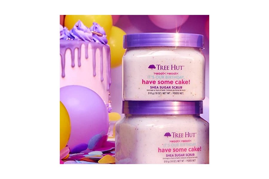 Exfoliante de azúcar de karité Tree Hut, pastel de cumpleaños, 18 oz - Image 4