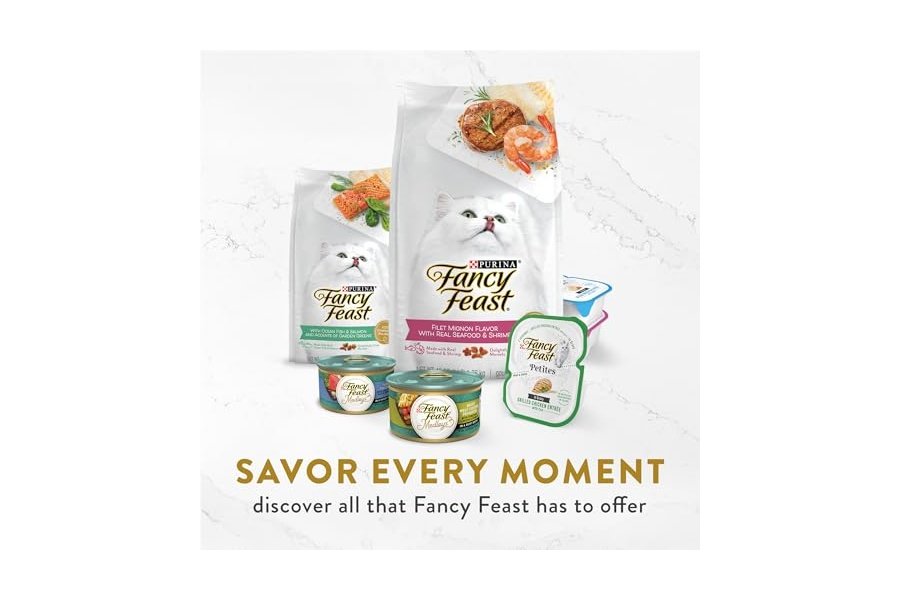 Alimento húmedo para gatos Purina Fancy Feast de ingredientes limitados, caldos con atún, camarones y pescado blanco - (Paquete de 16) Bolsas de 45 g - Image 6