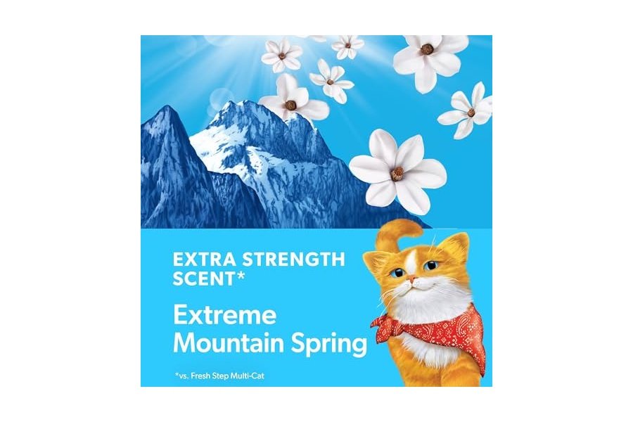 Arena aglomerante Fresh Step Advanced Extreme con Febreze Freshness y aroma a primavera de montaña, combate el mal olor al contacto, 16 kg (2 cajas de 8,4 kg) - Image 5
