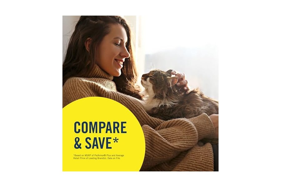 PetArmor Plus - Prevención de pulgas y garrapatas para gatos, tratamiento contra pulgas y garrapatas, 3 dosis, tópico resistente al agua, de acción rápida, para gatos de más de 700 g - Image 7