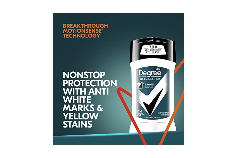 Desodorante antitranspirante Degree Men UltraClear negro + blanco. Protección contra el sudor y el mal olor durante 72 horas para hombres con tecnología MotionSense. 78 g (paquete de 4). - Image 7