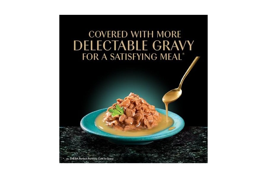 Comida húmeda para gatos adultos Sheba Gravy Indulgence, plato principal de pescado blanco con salsa extra, bandejas de 77 g (24 unidades, 48 ​​porciones) - Image 3