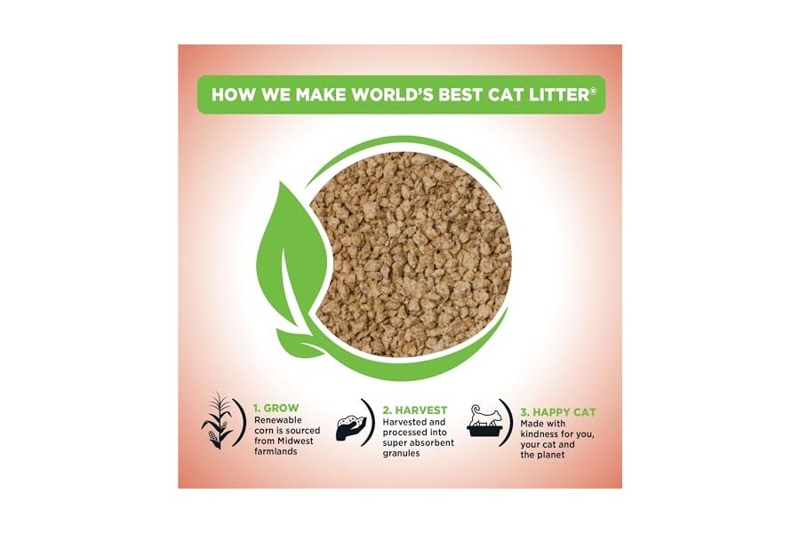 LA MEJOR ARENA PARA GATOS DEL MUNDO. Sin perfume para múltiples gatos, 8 libras. Ingredientes naturales, aglomeración rápida, desechable por el inodoro, 99 % libre de polvo y fabricada en EE. UU. Control de olores duradero y fácil de recoger. - Image 4