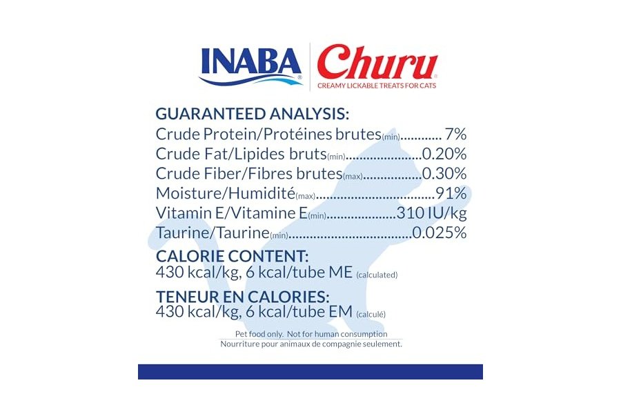 Galletas para gatos INABA Churu, sin cereales, para lamer y exprimibles, puré cremoso con vitamina E y taurina, 14 g cada tubo, 20 tubos, caja con variedad de mariscos - Image 8