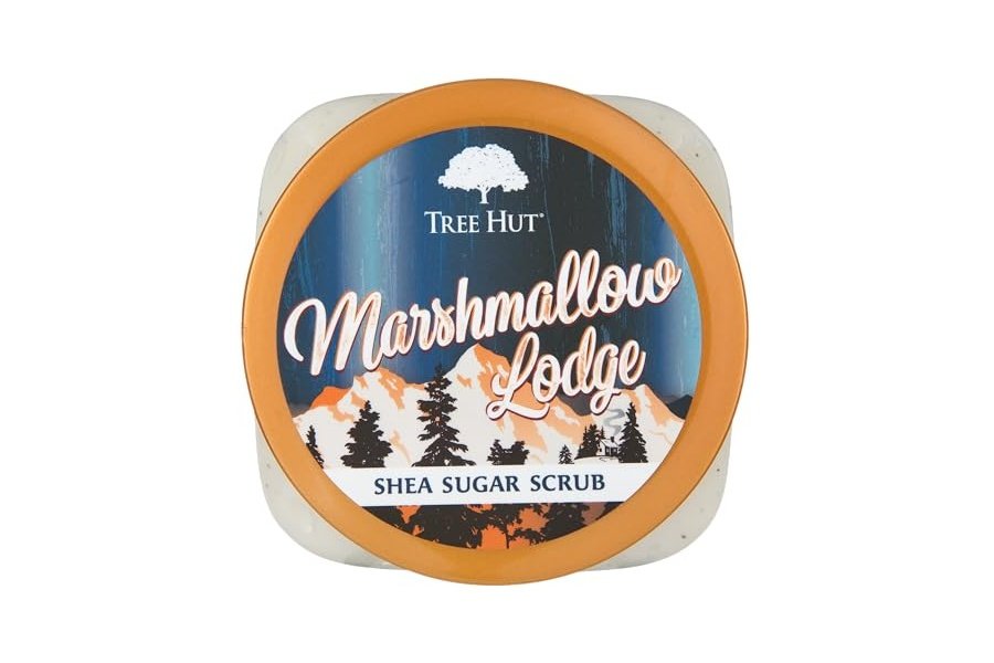 Exfoliante corporal con azúcar y karité Marshmallow Lodge de Tree Hut | Elimina la piel muerta y seca para una sensación suave e hidratada | Edición limitada de otoño | Cuidado corporal esencial nutritivo | 18 fl oz. - Image 2