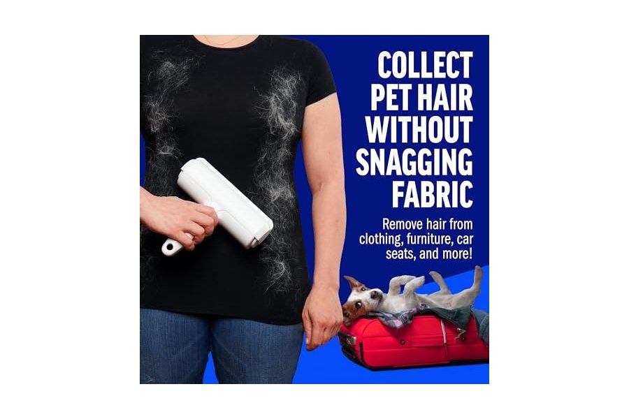 Rodillo quitapelusas reutilizable Chom Chom Roller para mascotas - Eliminador de pelos de gatos y perros ChomChom para muebles, sofás, alfombras, ropa y ropa de cama - Herramienta portátil para eliminar pelos en múltiples superficies - Image 5