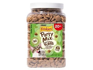 Purina Friskies, fabricado en EE. UU., premios naturales para gatos, mezcla para fiestas Natural Yums con sabor a hierba gatera - Envase de 590 g