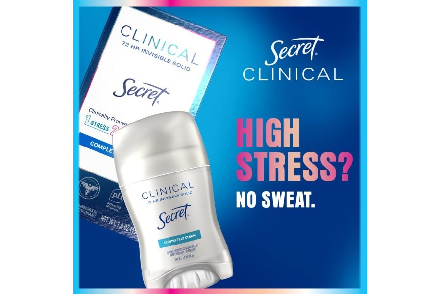 Desodorante antitranspirante Secret Clinical Strength para mujer, triple protección contra el estrés, 72 h de protección contra el sudor y el mal olor, minerales que equilibran el pH, sólido invisible, aroma a polvo protector, 77 g - Image 7