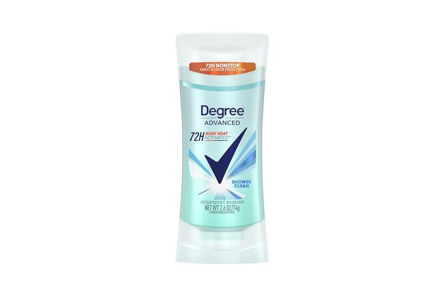 Paquete de desodorante antitranspirante Degree para hombre y mujer con 72 horas de protección contra el sudor y el mal olor, tecnologías MotionSense y activadas por calor corporal, negro y blanco (2 unidades, 2.7 oz) y Shower Clean (2.6 oz) - Image 5