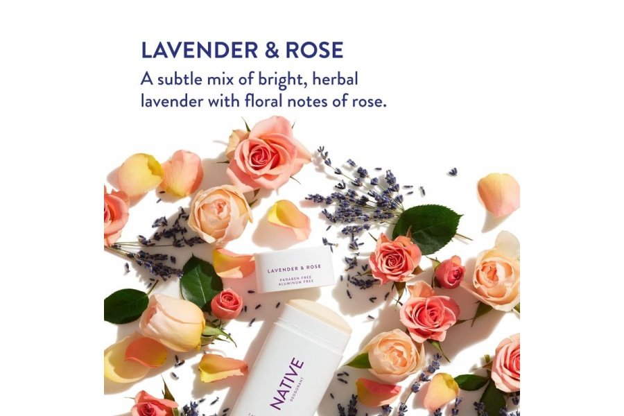 Desodorante Native con ingredientes de origen natural, 72 horas de control del olor | Desodorante para mujeres y hombres, sin aluminio, con bicarbonato de sodio, aceite de coco y manteca de karité | Lavanda y rosa - Image 5