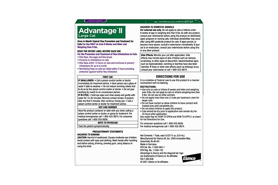 Advantage II - Tratamiento y prevención antipulgas recomendado por veterinarios para gatos grandes | Gatos de más de 4 kg | Suministro para 1 mes - Image 2