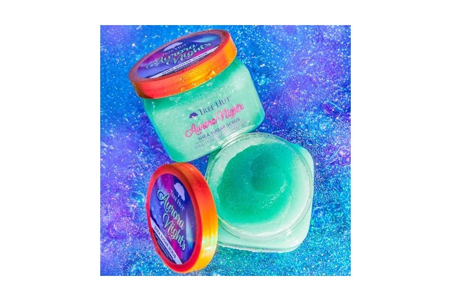 Exfoliante corporal con azúcar y karité Aurora Nights de Tree Hut | Elimina la piel muerta y seca para una sensación suave e hidratada | Cuidado corporal esencial nutritivo | 18 fl oz. - Image 4